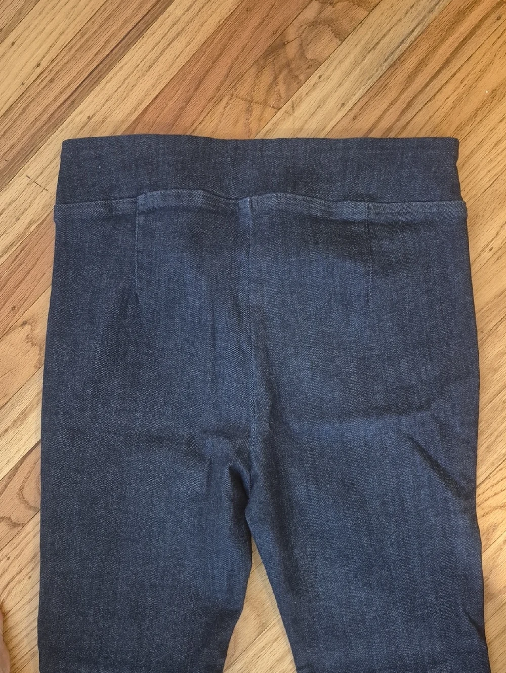 DKNY Jeans Flare Womens Blue Dark Wash Mid Rise Slim Stretch Hem Slit Sz XL